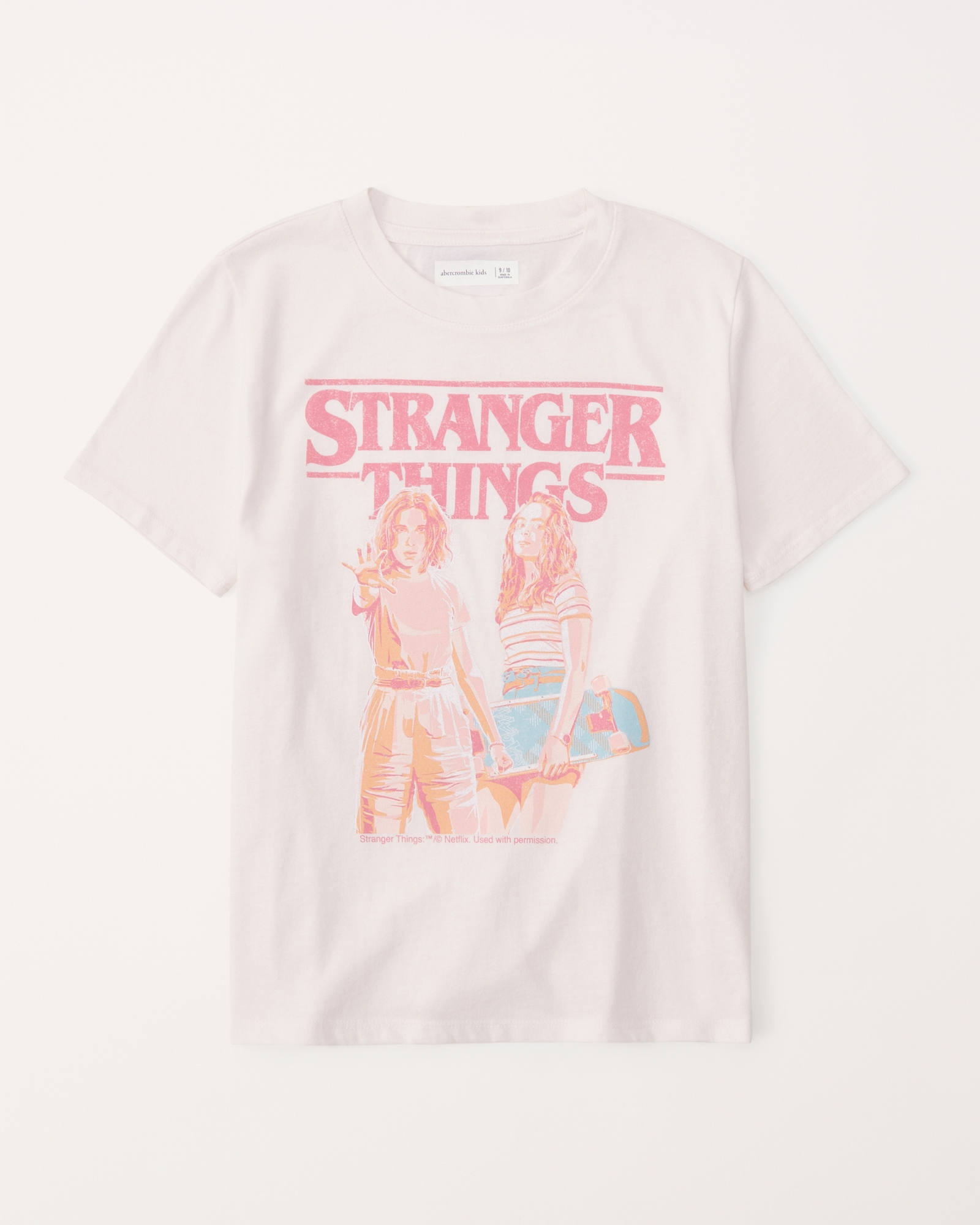 niñas camiseta con estampa de Stranger Things extragrande