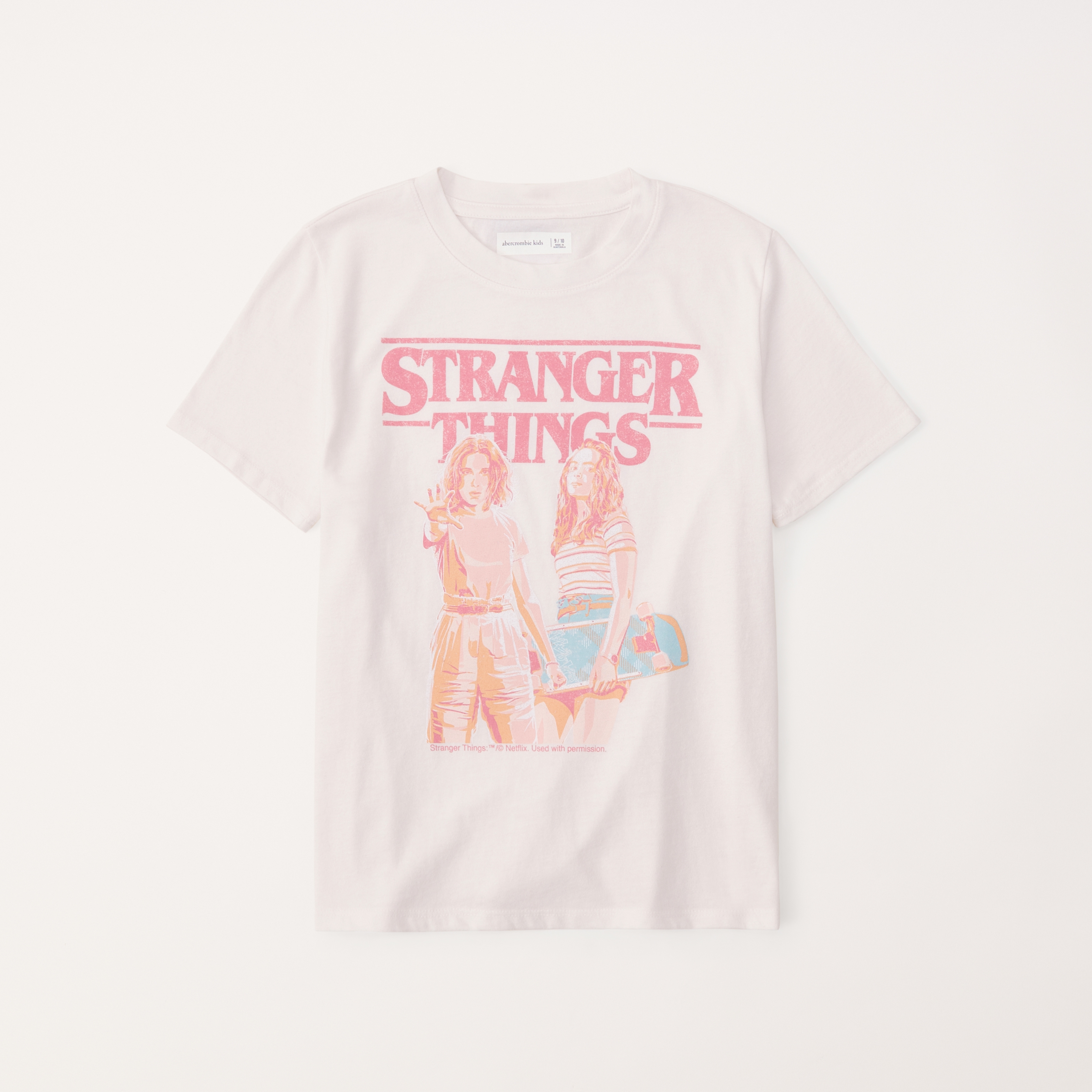 niñas camiseta con estampa de Stranger Things extragrande