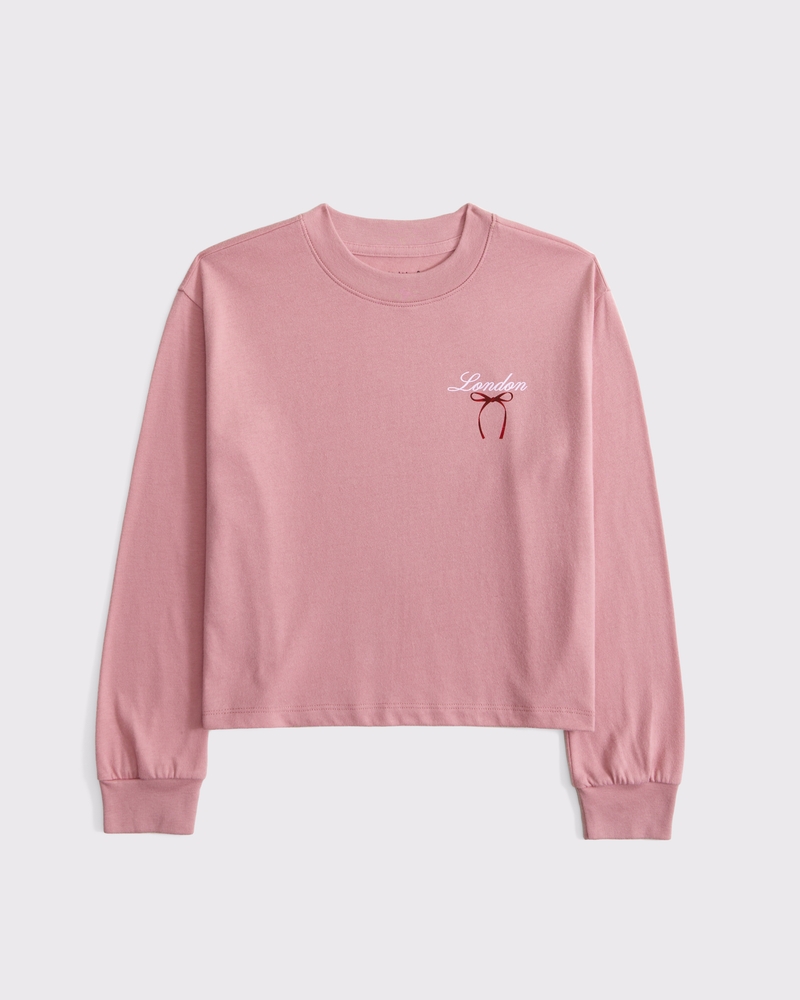 long-sleeve destination graphic logo tee