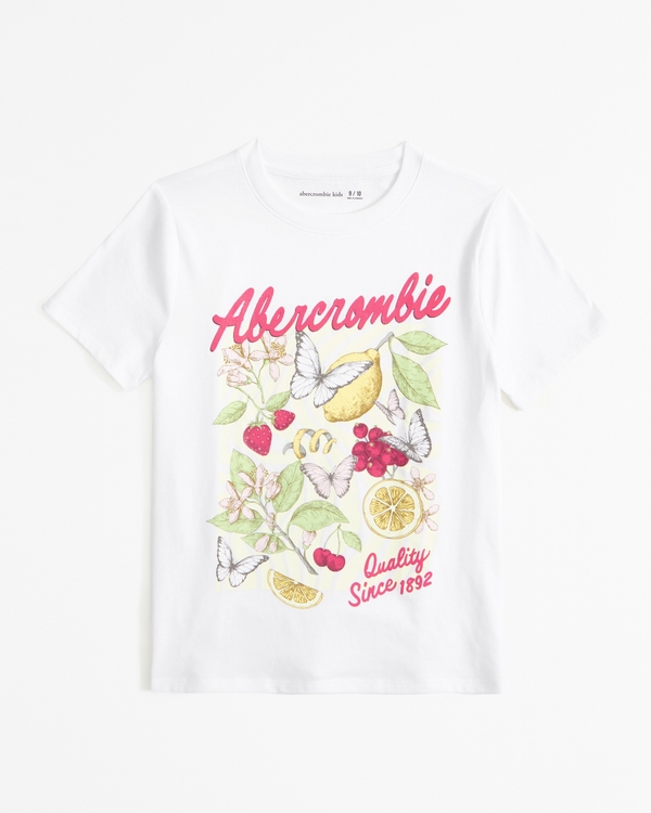 oversized graphic logo tee, White Floral