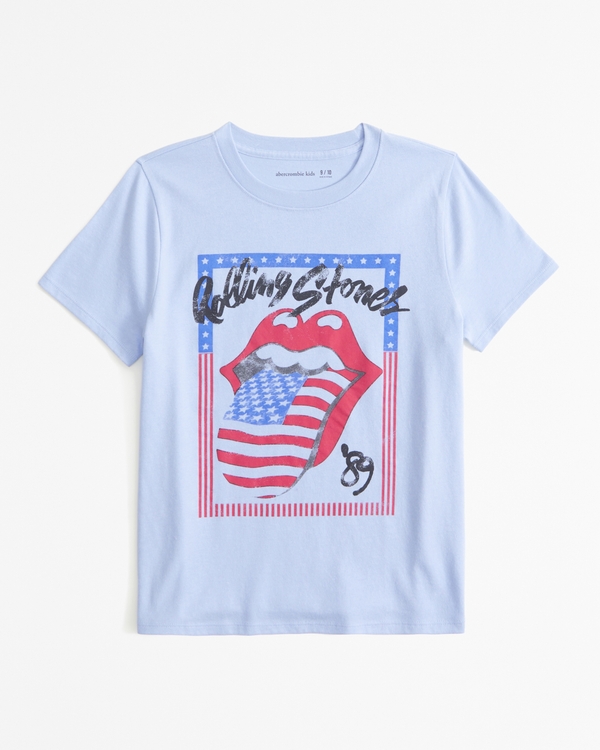 oversized rolling stones graphic tee, Blue