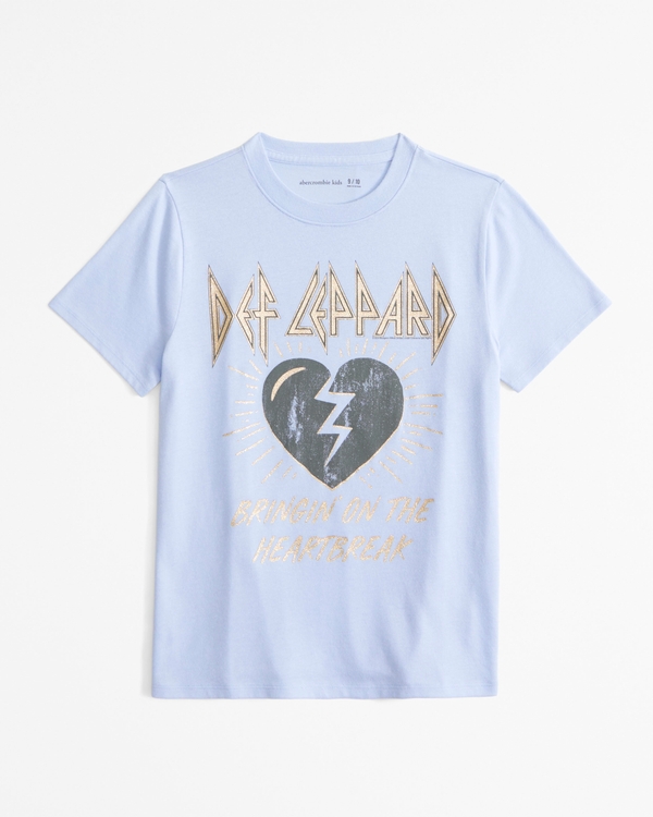 oversized def leppard graphic tee, Lilac Blue