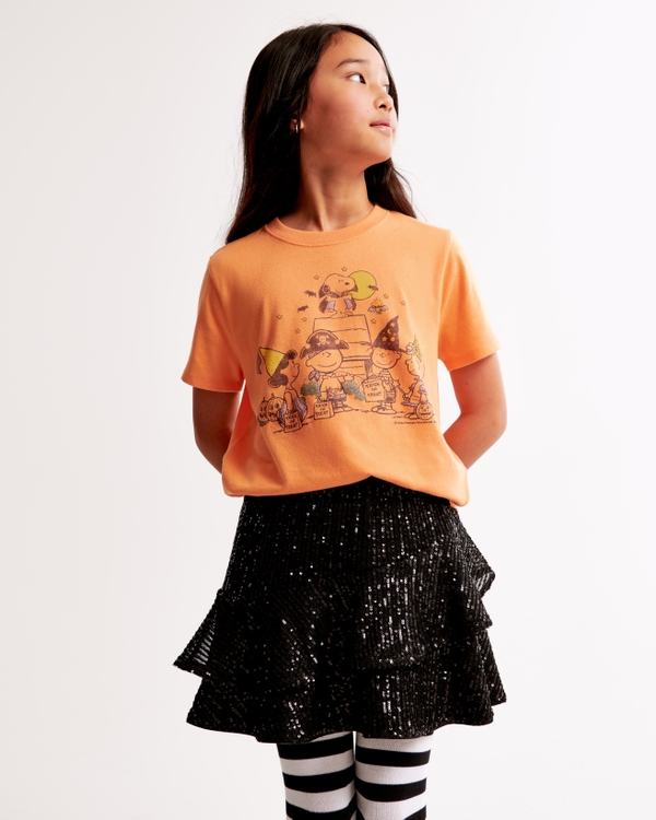 oversized snoopy graphic tee, Orange