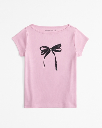 girls slash graphic baby tee girls tops