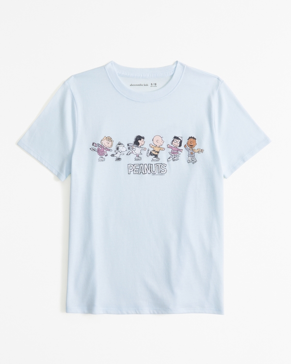 oversized peanuts graphic tee, Soft Blue