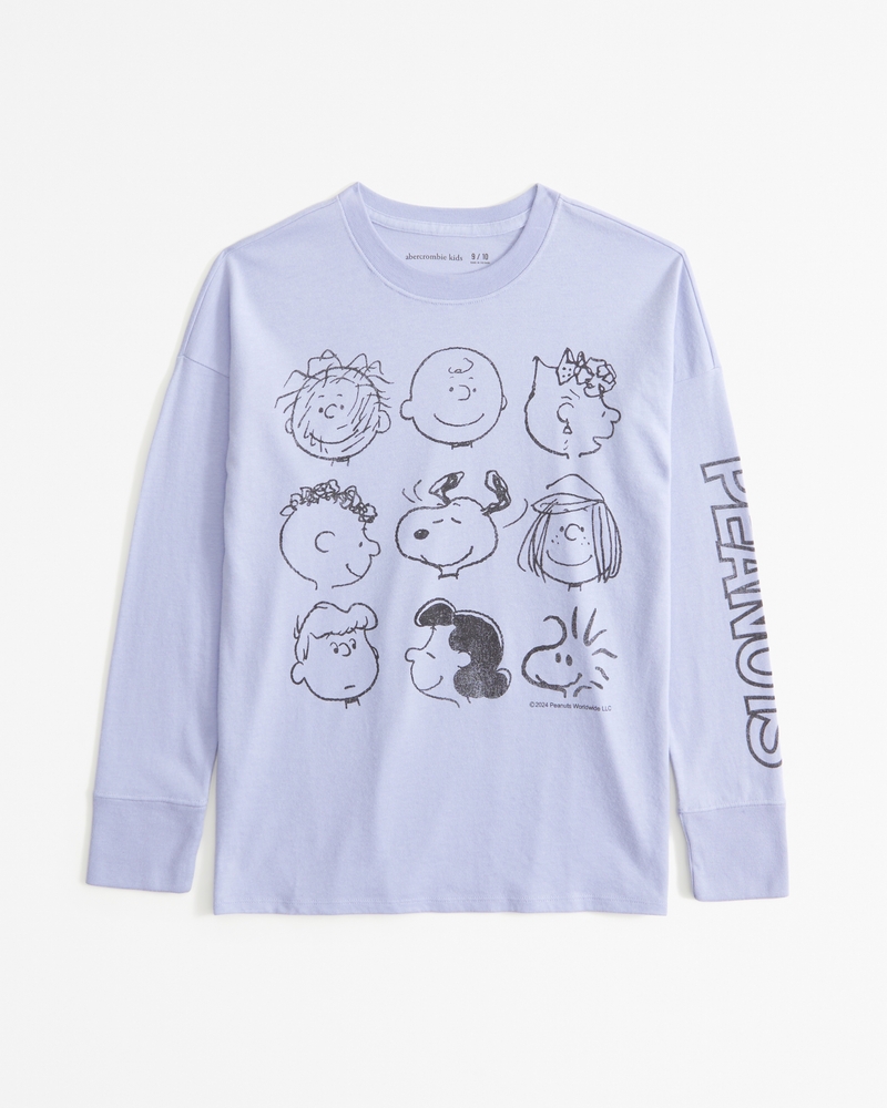 oversized long-sleeve peanuts graphic tee