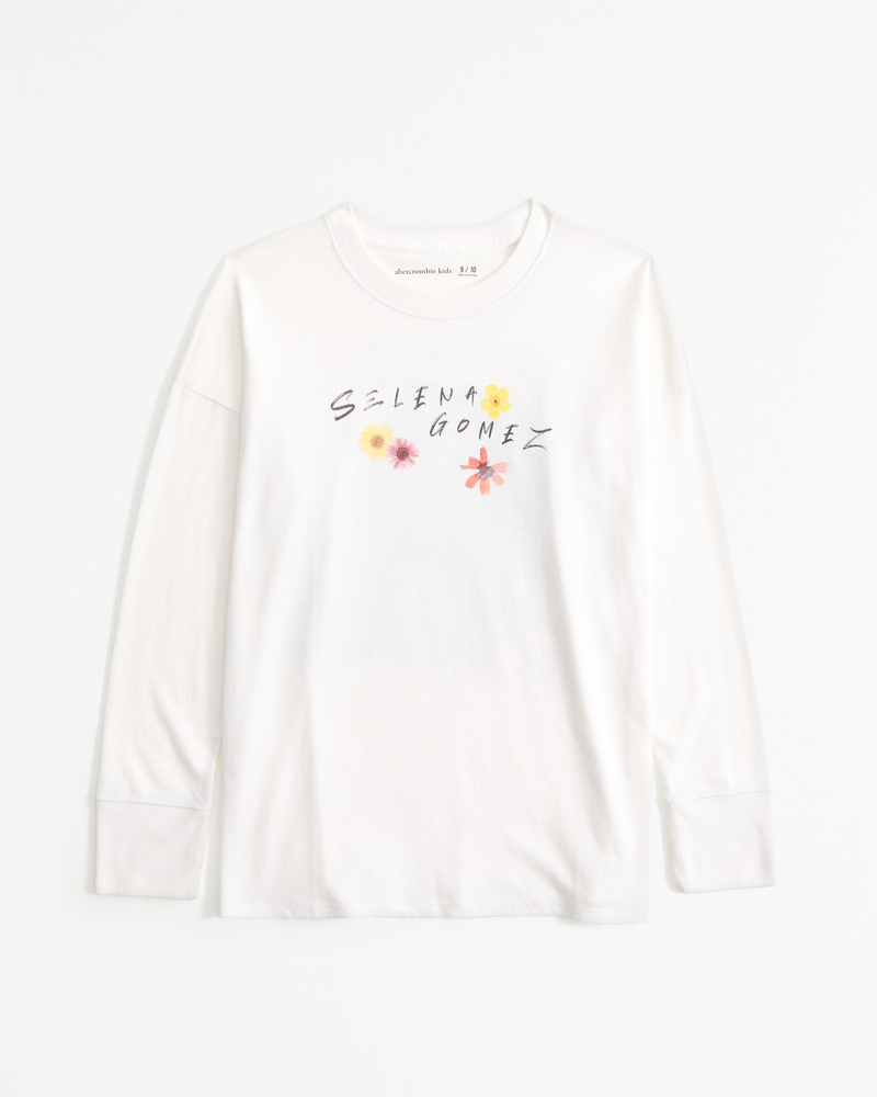 oversized long-sleeve selena gomez graphic tee