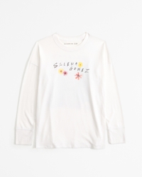 oversized long-sleeve selena gomez graphic tee