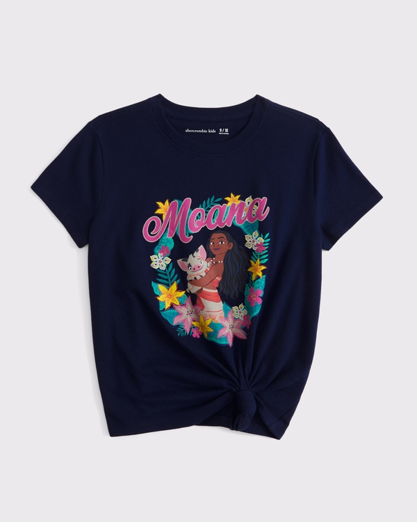 moana knot-front graphic tee, Deep Blue view 1