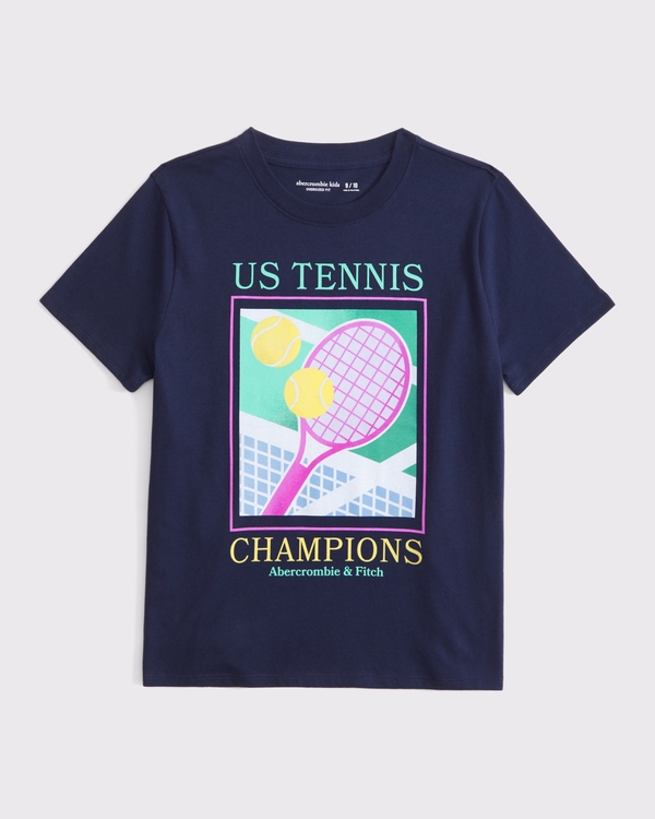 oversized graphic logo tee, Navy view 1