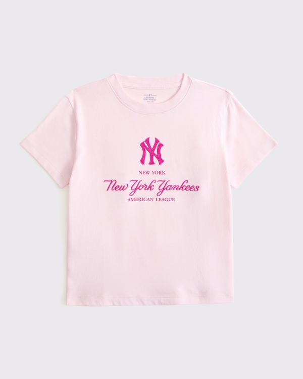 new york yankees graphic tee, Light Pink view 1
