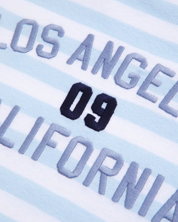 graphic baby tee, Light Blue Stripe view 2