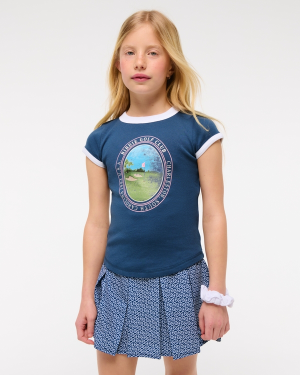 graphic baby tee, Navy Blue view 1