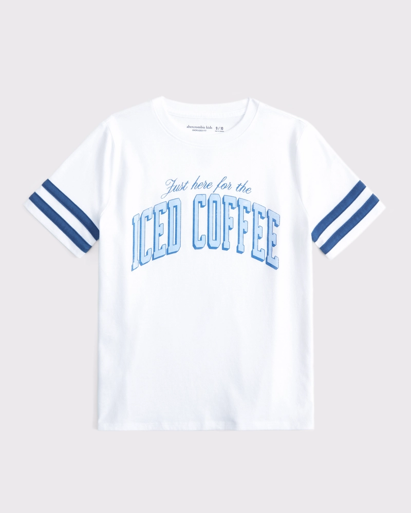 oversized sporty iced coffee graphic tee