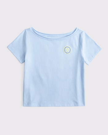 off-the-shoulder graphic tee