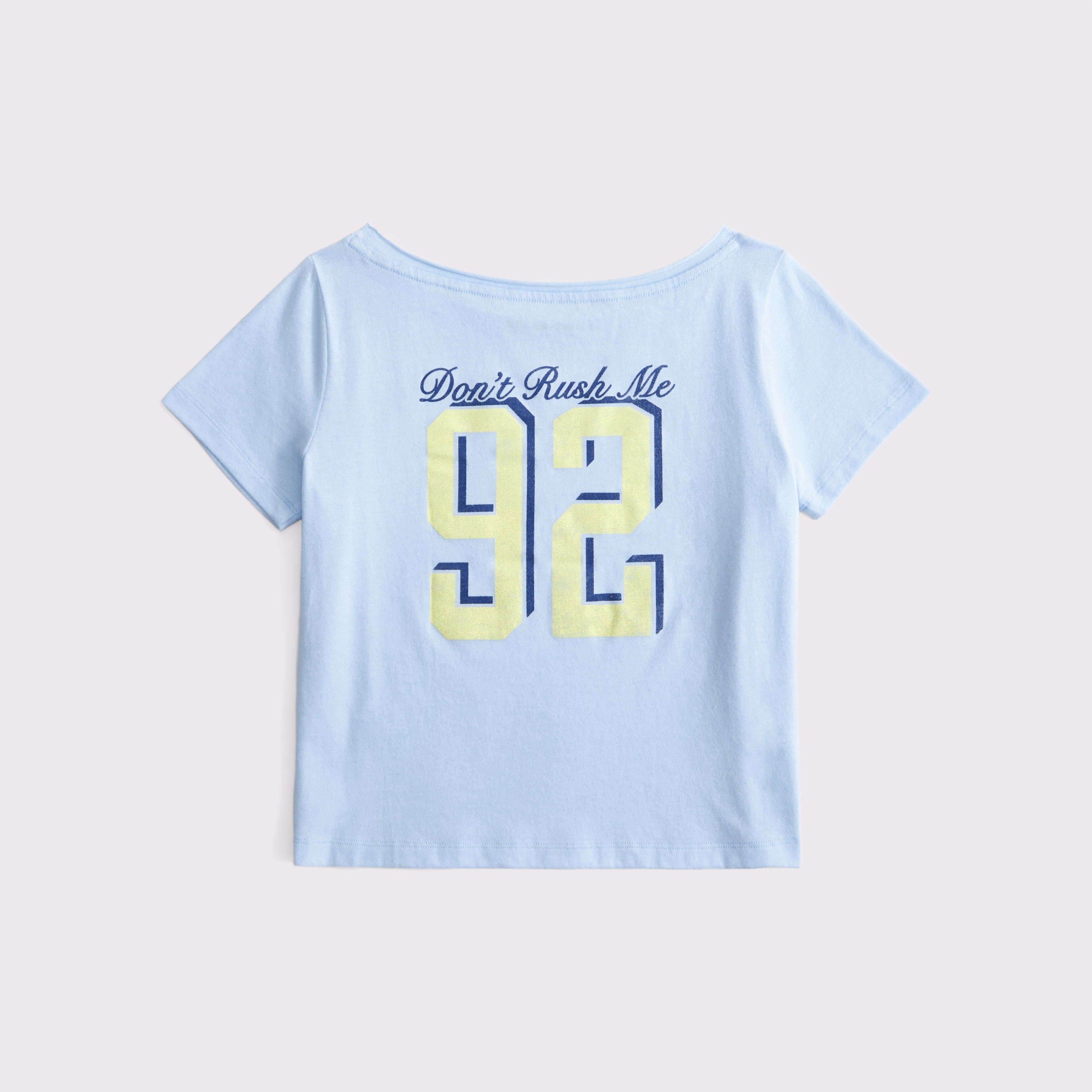 Abercrombie & Fitch Kids' Off-the-shoulder Graphic Tee In Blue
