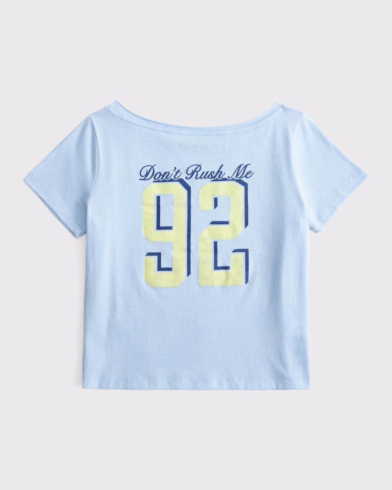 off-the-shoulder graphic tee