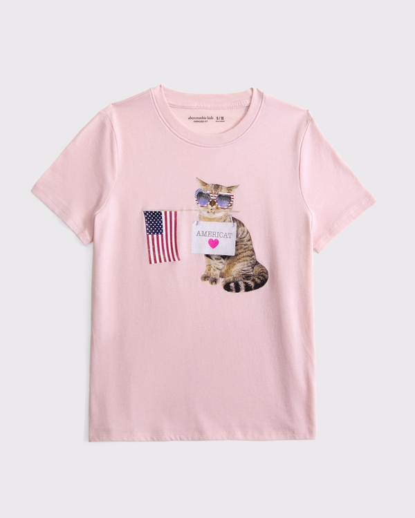 oversized usa graphic tee, Ballet Pink view 1