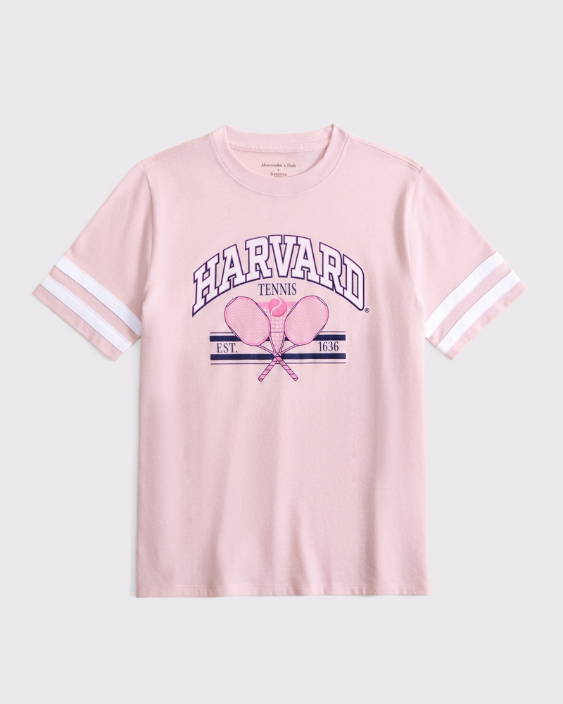 oversized harvard university graphic tee