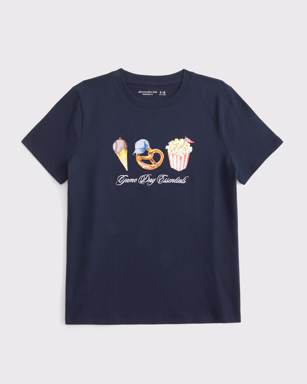 oversized snacks graphic tee, Deep Blue view 1