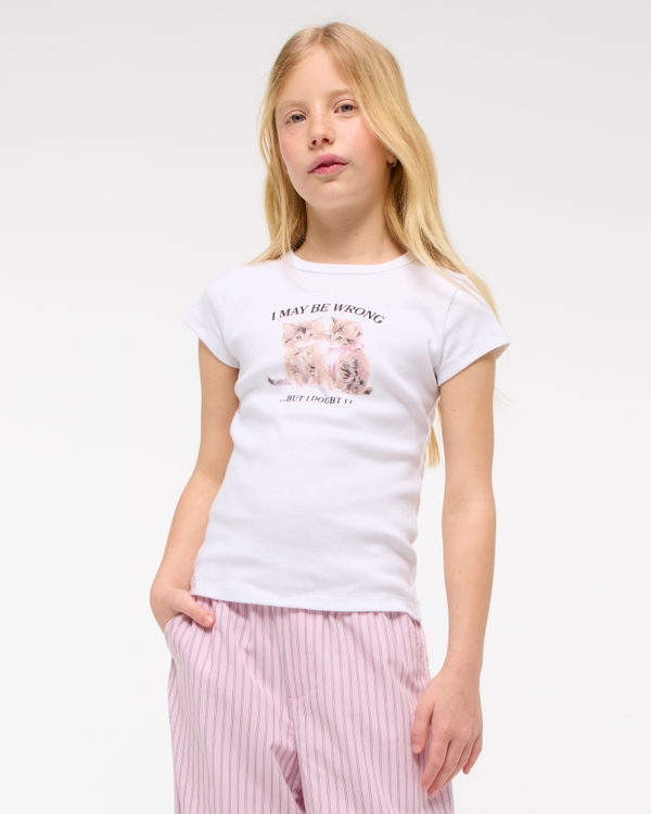 graphic baby tee, White view 1