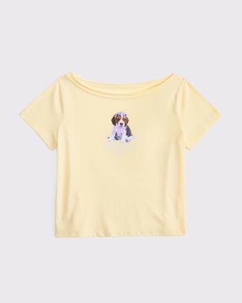 off-the-shoulder graphic tee