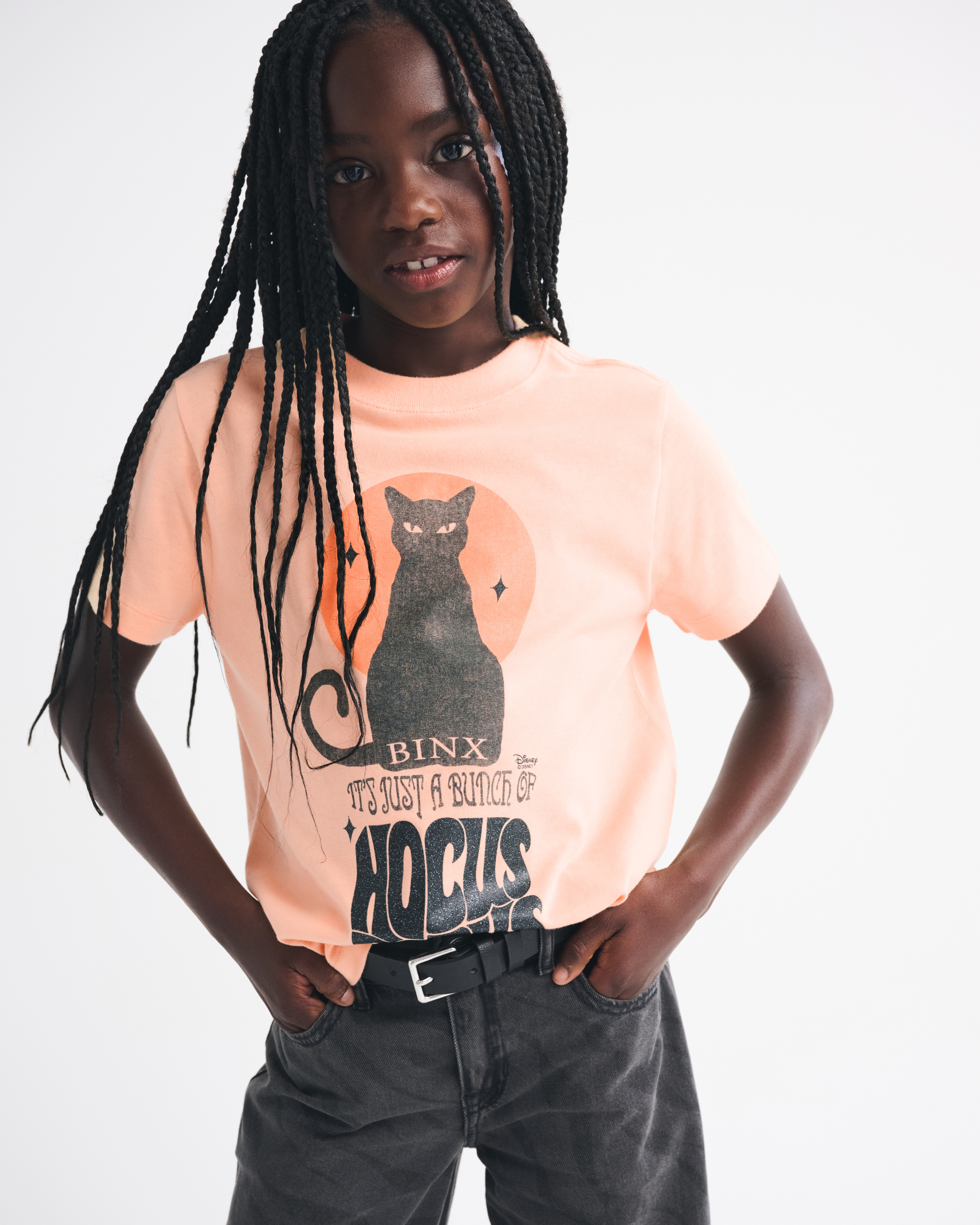 Abercrombie & Fitch Kids' Oversized Hocus Pocus Graphic Tee In Orange
