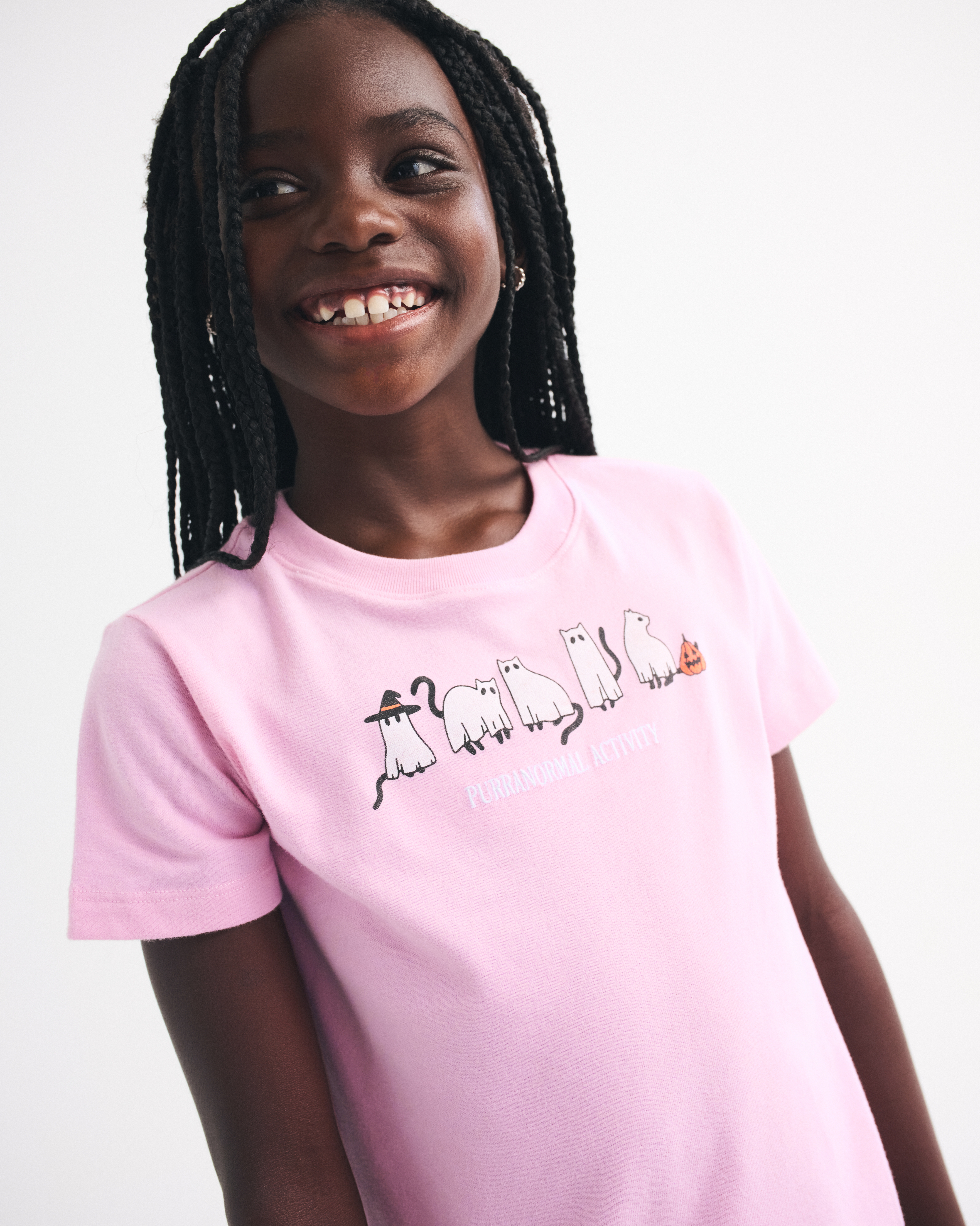 Abercrombie & Fitch Kids' Halloween Graphic Tee In Pink