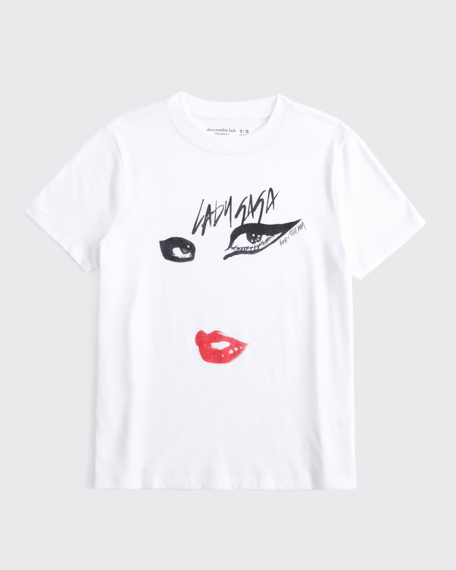 girls oversized lady gaga graphic tee | girls clearance