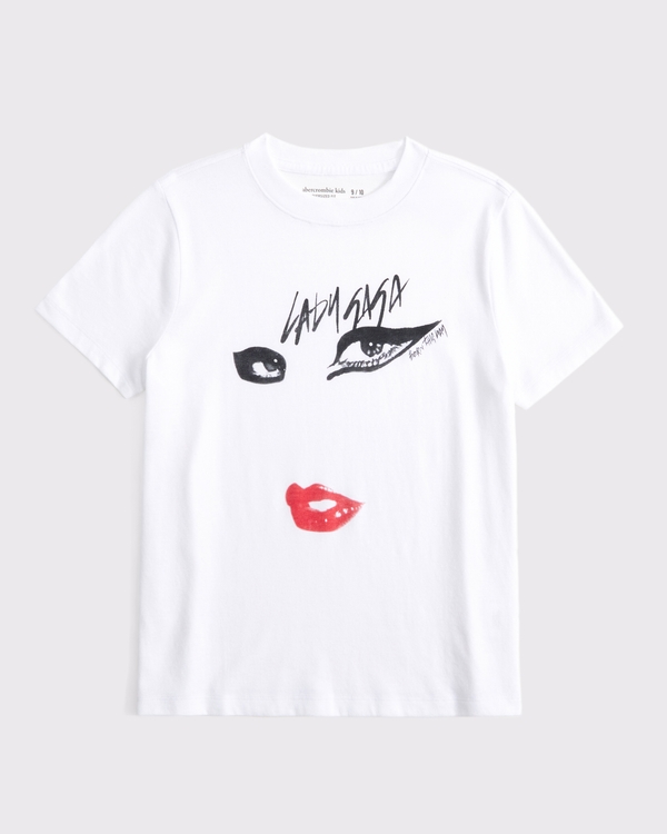 oversized lady gaga graphic tee, White view 1
