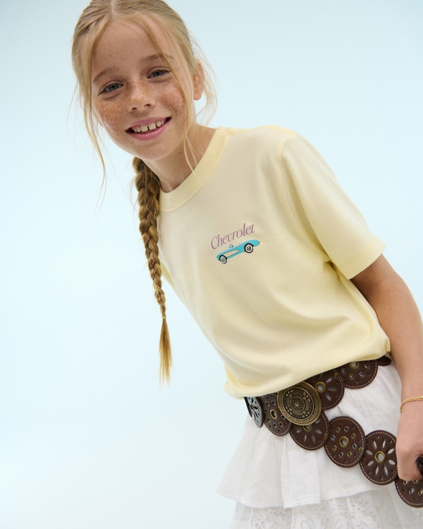 oversized chevrolet graphic tee, Pale Yellow view 1