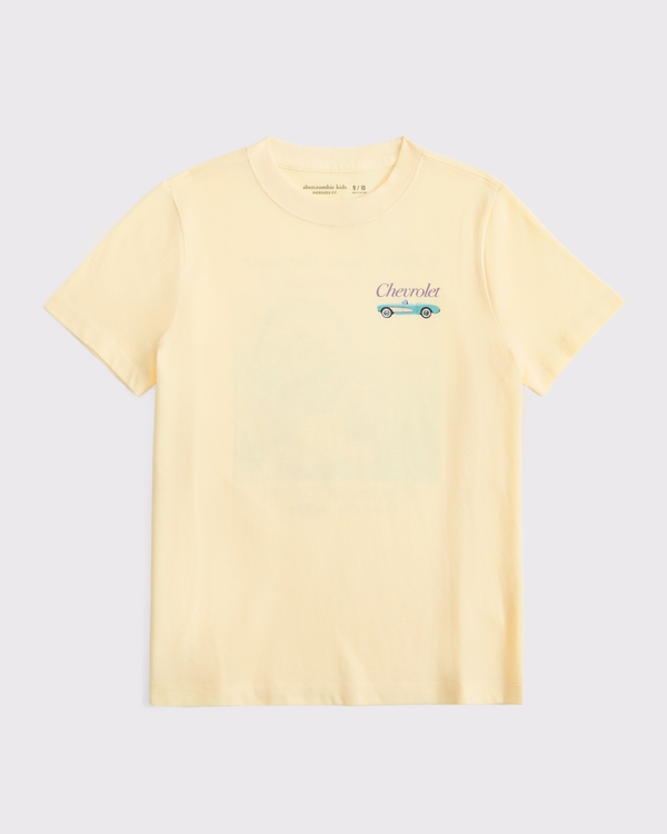 oversized chevrolet graphic tee, Pale Yellow view 2