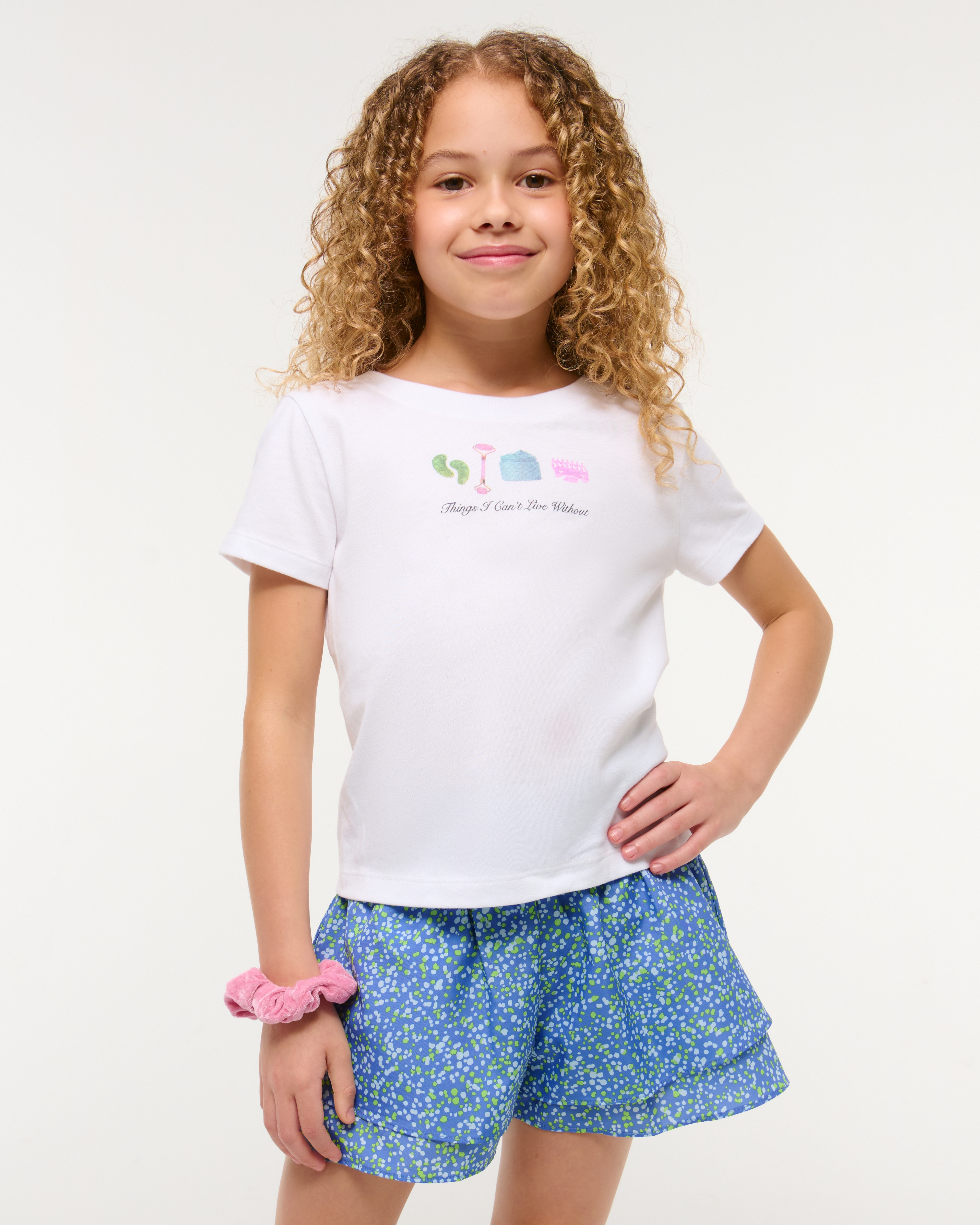 Abercrombie & Fitch Kids' Twist-back Graphic Tee In White