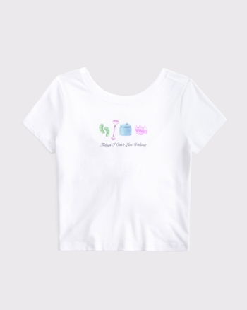 twist-back graphic tee