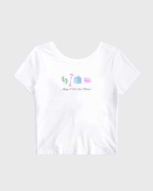 twist-back graphic tee, White view 2