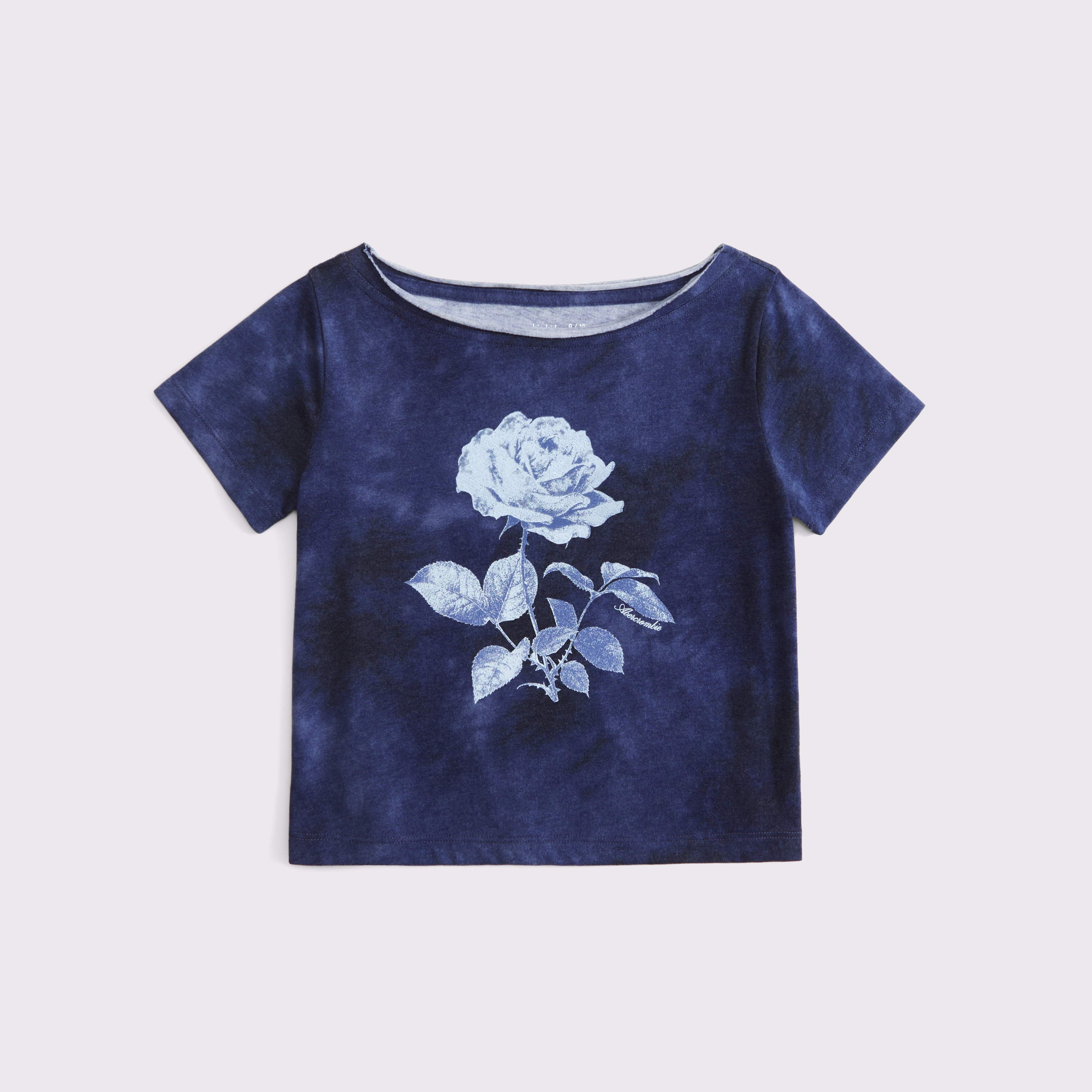 Abercrombie & Fitch Kids' Off-the-shoulder Graphic Tee In Blue
