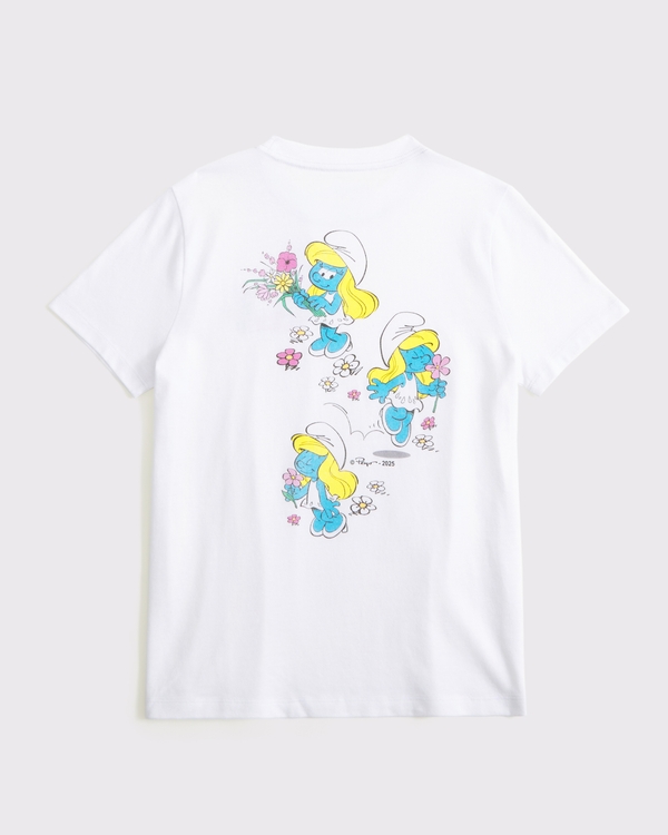 oversized smurfs graphic tee, White view 1