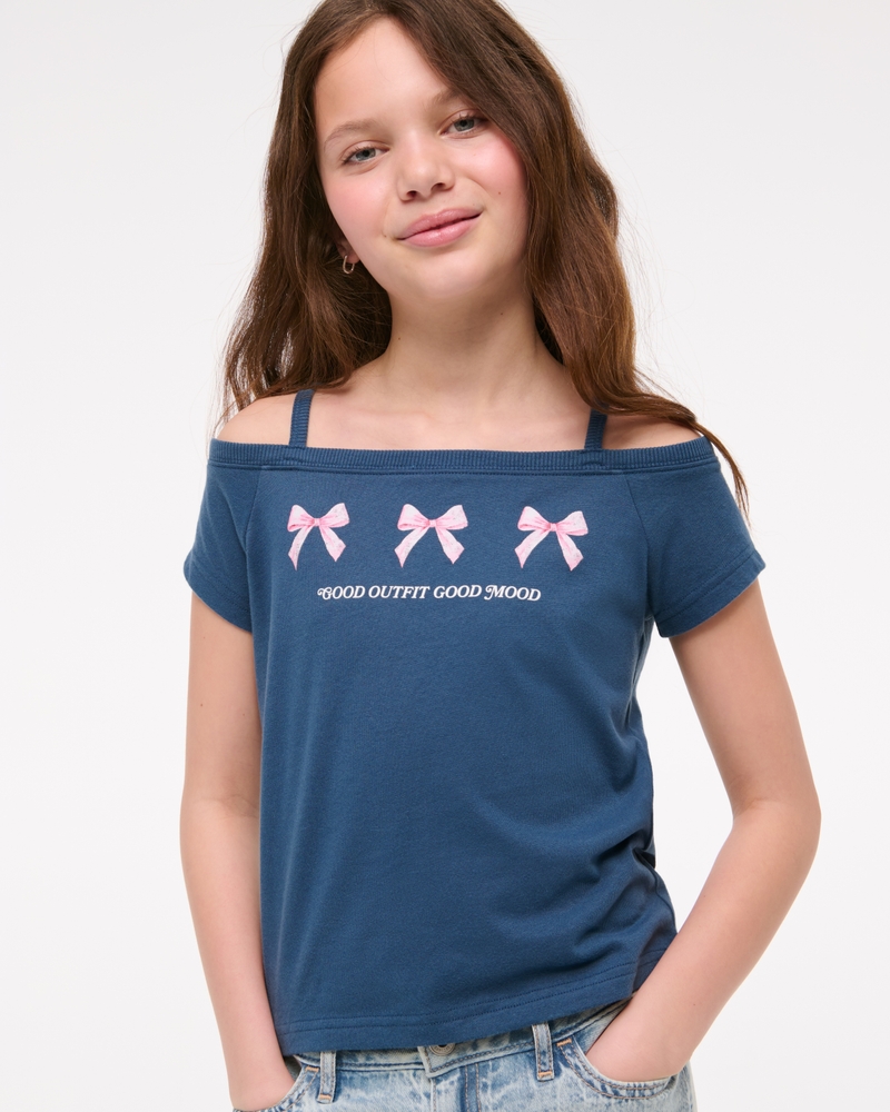 off-the-shoulder graphic tee