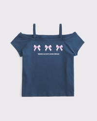 Maglietta stampata con spalle scoperte