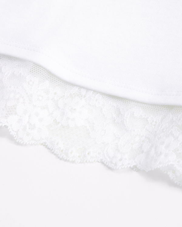 lace-trim cropped graphic tee