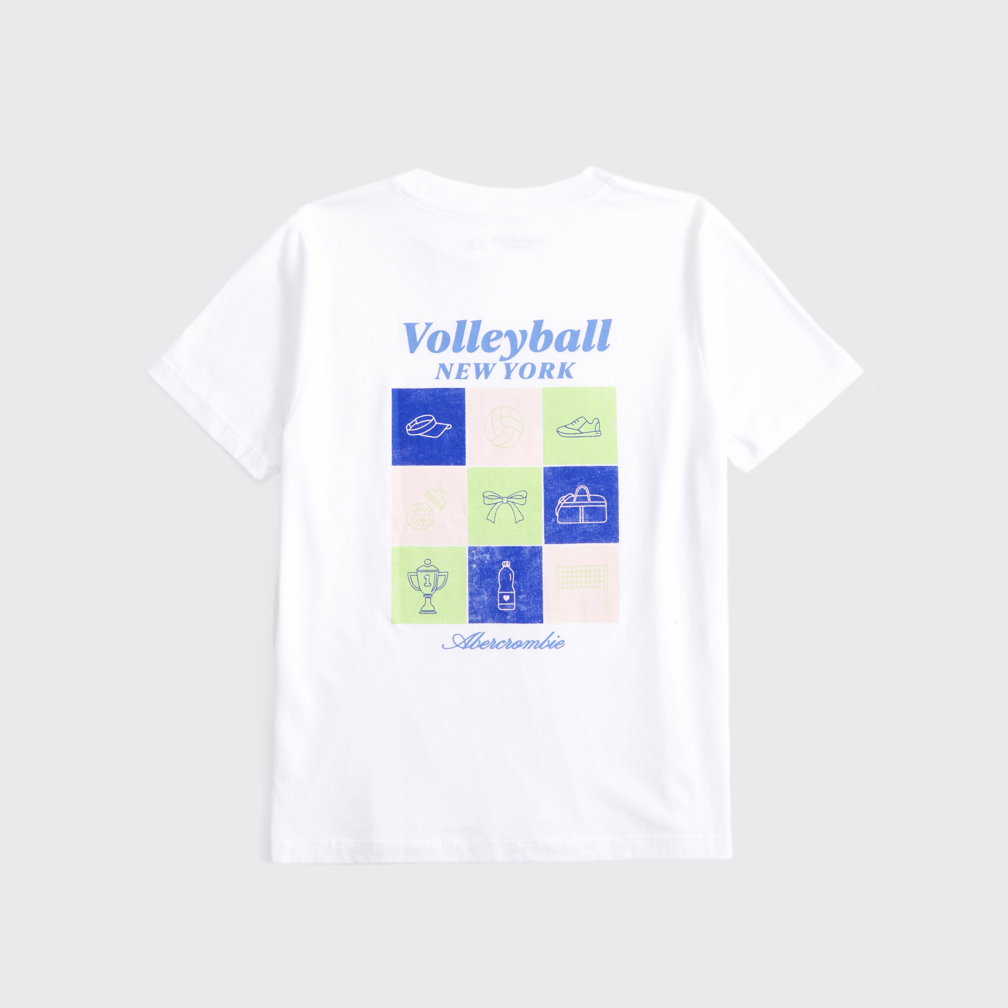 Abercrombie & Fitch Kids' Oversized Graphic Logo Tee In White