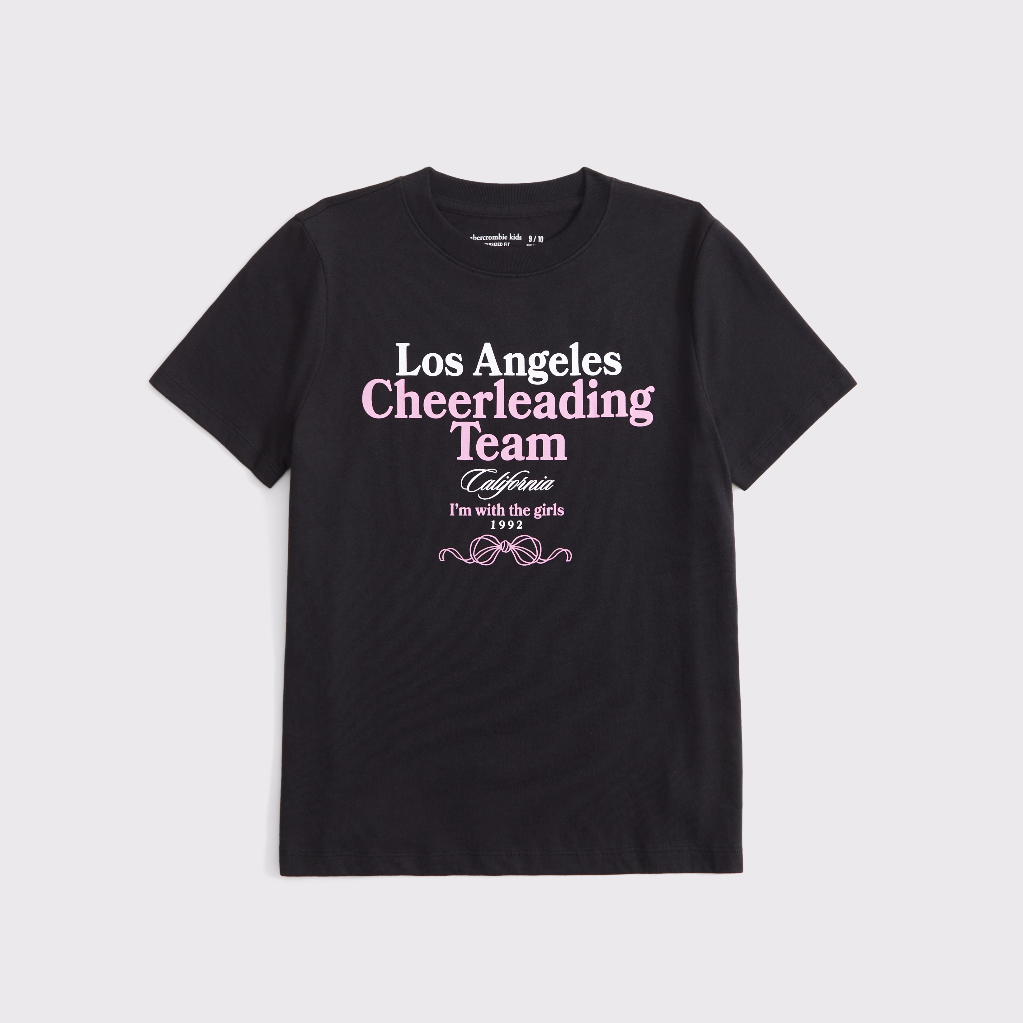 Abercrombie & Fitch Kids' Oversized Graphic Logo Tee In Black