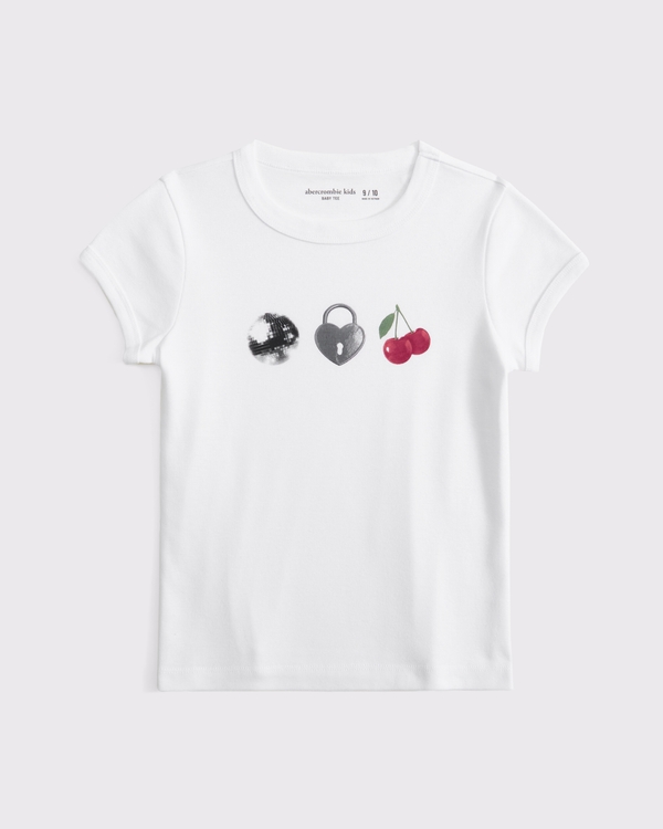 graphic baby tee, White view 1