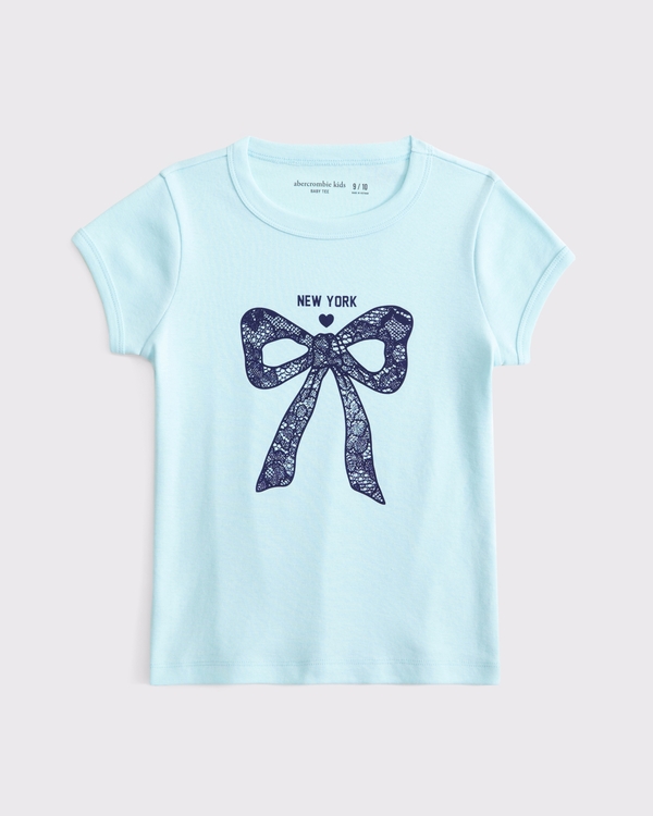 graphic baby tee, Baby Blue view 1