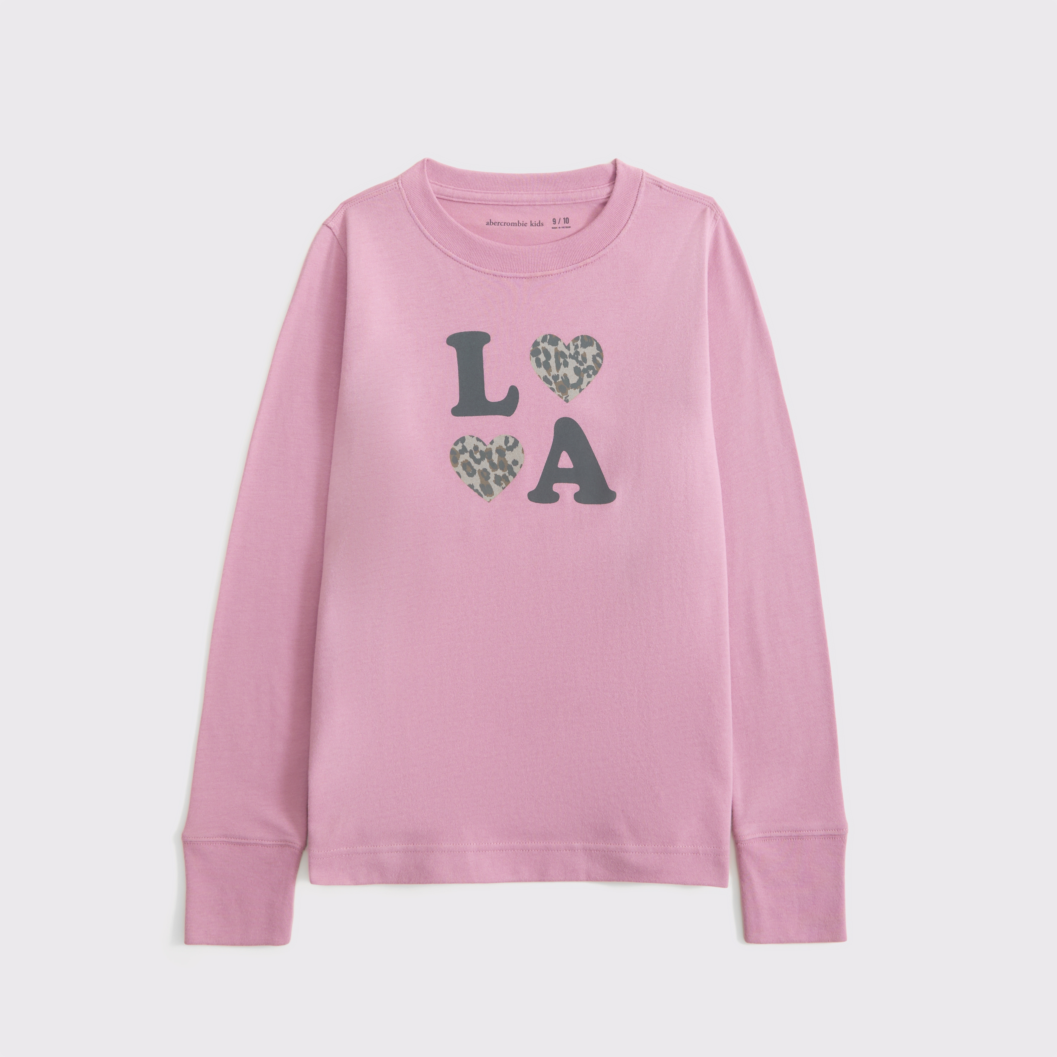 Abercrombie & Fitch Kids' Oversized Long-sleeve Graphic Tee In Pink