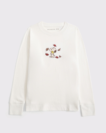 oversized long-sleeve snoopy graphic tee