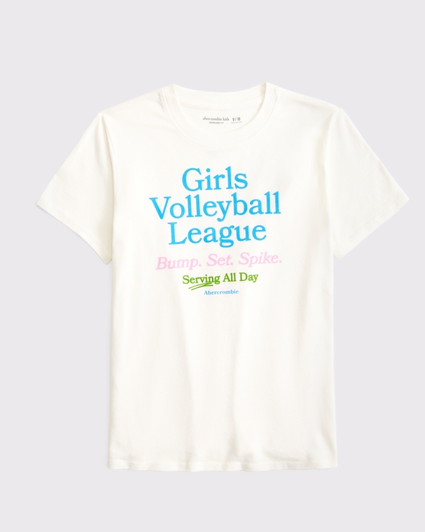oversized volleyball graphic tee, Cream view 1