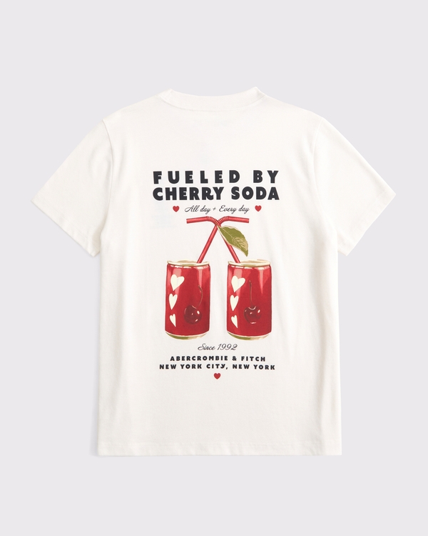 oversized cherry soda graphic tee, Cream view 1