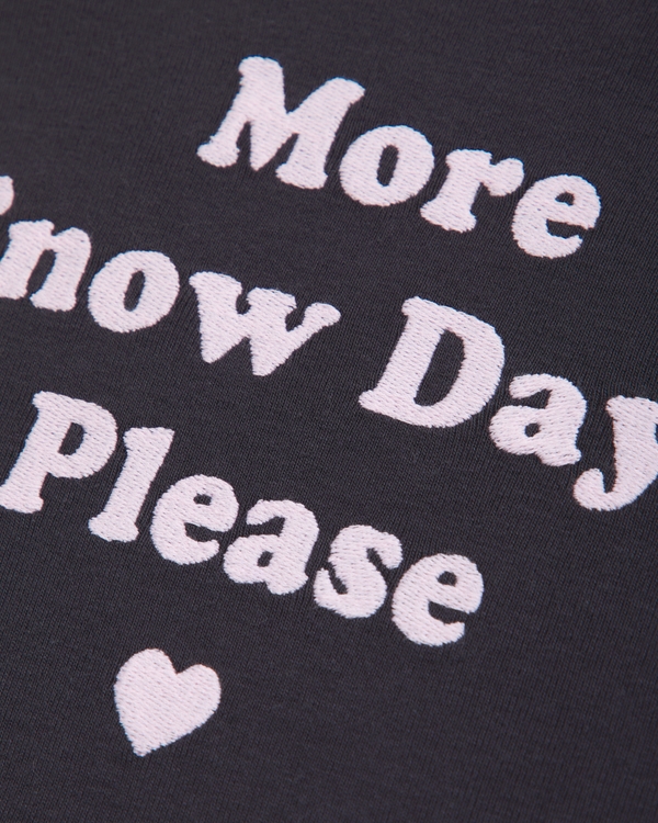 long-sleeve slim rib graphic tee, Dark Gray view 2