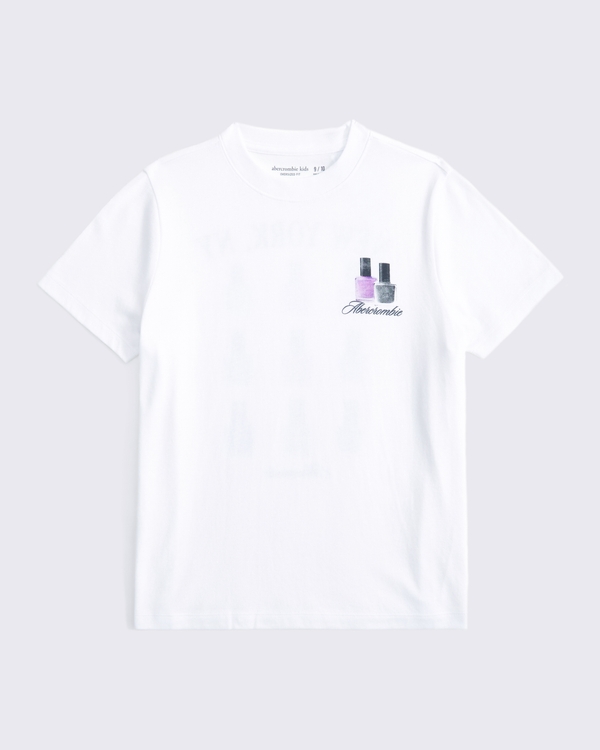 oversized imagery graphic logo tee, White view 1
